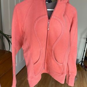 Salmon Lululemon Scuba Hooded FullZip Sweater